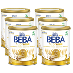 【含税直邮】Nestlé BEBA雀巢贝巴 SUPREME 2段婴儿后续奶粉:6个月后奶粉 (6 x 800g) 约￥1333.16  购物返利请关注公众号：芒省真好省