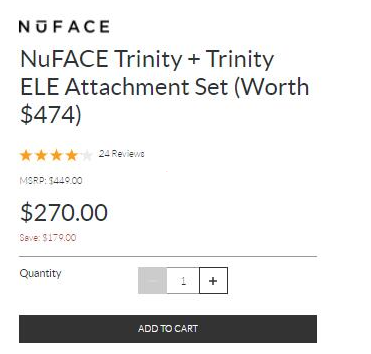 NuFace Trinity 瘦脸按摩椅套装（价值$474） 6折$270